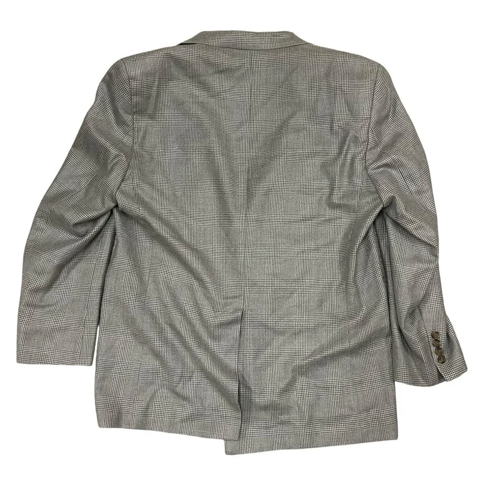 Lauren Ralph Lauren Silk Wool Blazer Mens 42R Gray Nailshead 2 Button Sport Coat